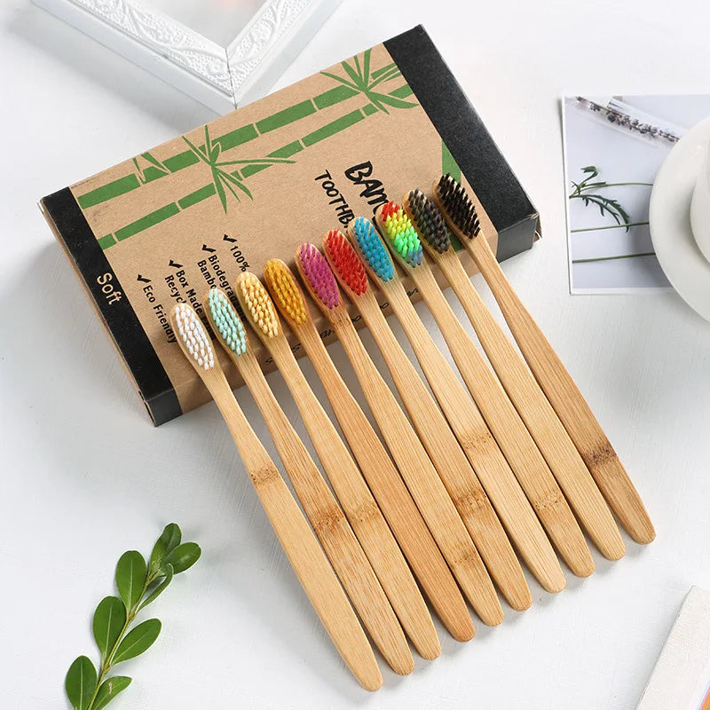Bamboo Toothbrush Set 10-Pack